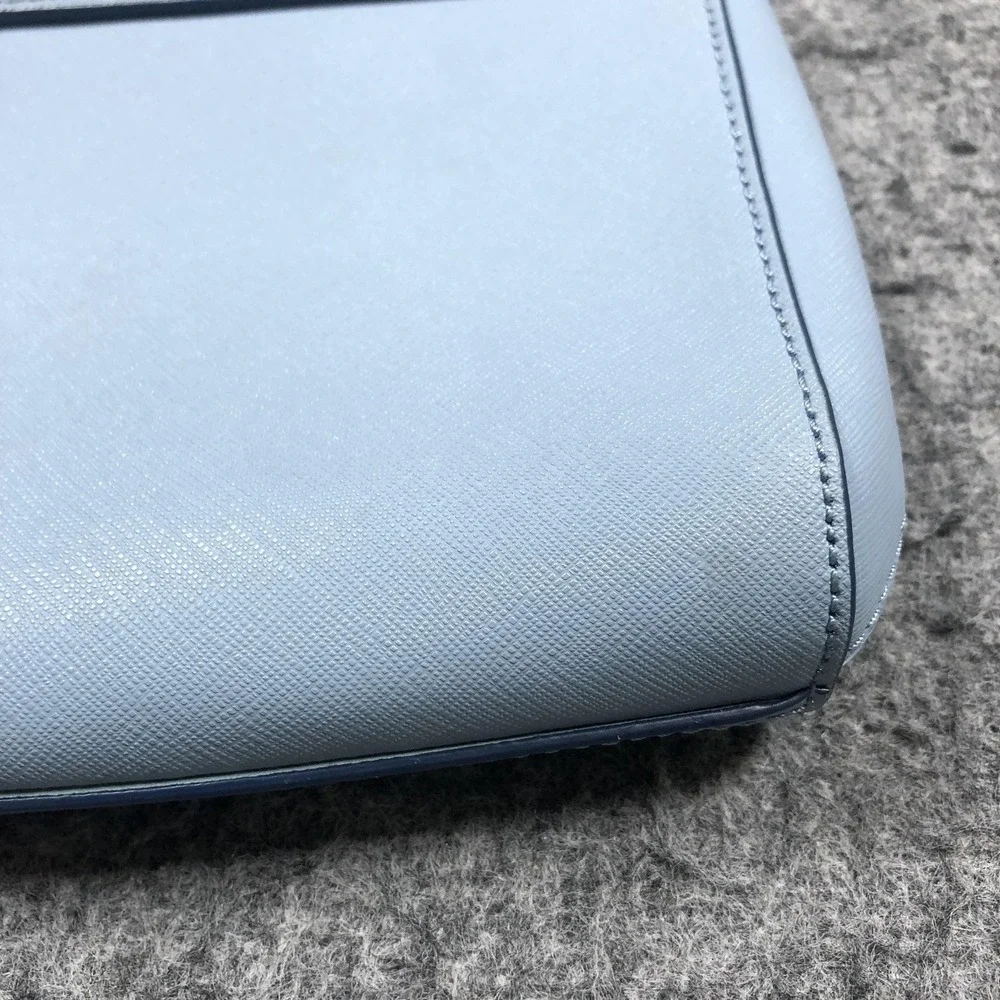 Kate Spade Crossbody Bag Womens Small Light Blue Leather Chain Strap Purse
